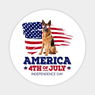 German Shepherd Flag USA - America 4th Of July Independence Day Magnet